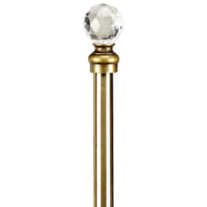 Crystal Ball 86 to 120 in. Single Curtain Rod in Antique Brass