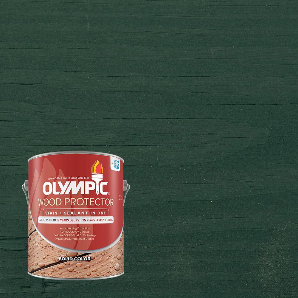 Have a question about Olympic 1 gal. Mountain Pine Exterior Solid Wood