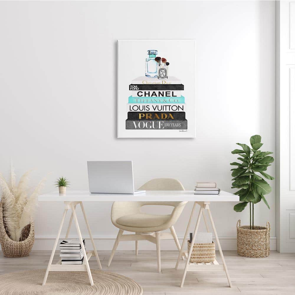 Glam Fashion Watercolor Canvas Art with Perfume and Brushes