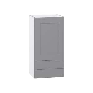 Bristol Painted Slate Gray Shaker Assembled Wall Kitchen Cabinet with 2 Drawers (18 in. W x 35 in. H x 14 in. D)