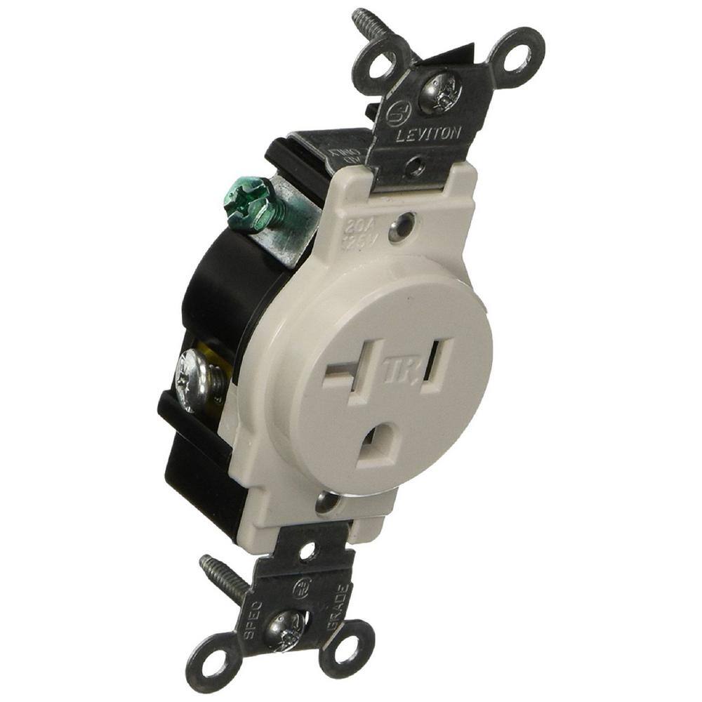 White Tamper-Resistant Single Receptacle with Wall Plate