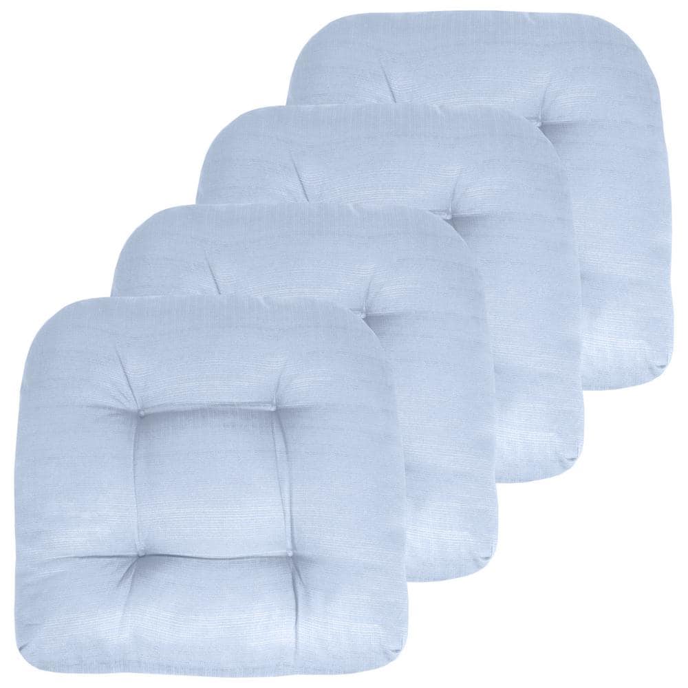 Sweet Home Collection 19 in. x 19 in. x 5 in. Solid Tufted Indoor/Outdoor Chair  Cushion U-Shaped in White (4-Pack) PATIO-WHT-4PK - The Home Depot