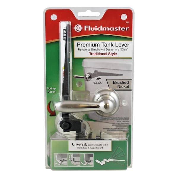 Fluidmaster Premium Tank Lever And Arm Universal Fit In Brushed Nickel 692 The Home Depot