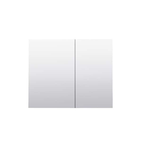36 in. W x 30 in. H Rectangular Medicine Cabinet with Mirror in Silver with Adjustable Shelves, Soft-Close