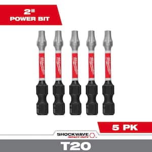 SHOCKWAVE Impact Duty 2 in. T20 Torx Alloy Steel Screw Driver Bit (5-Pack)