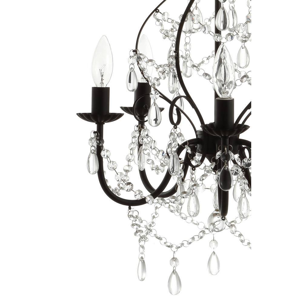 Maura 5-Light Black Crystal LED Chandelier