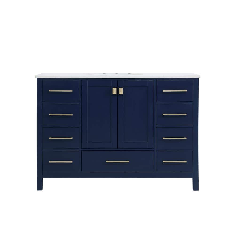 Timeless Home 48 in. W x 22 in. D x 34 in. H Single Bathroom Vanity in Blue