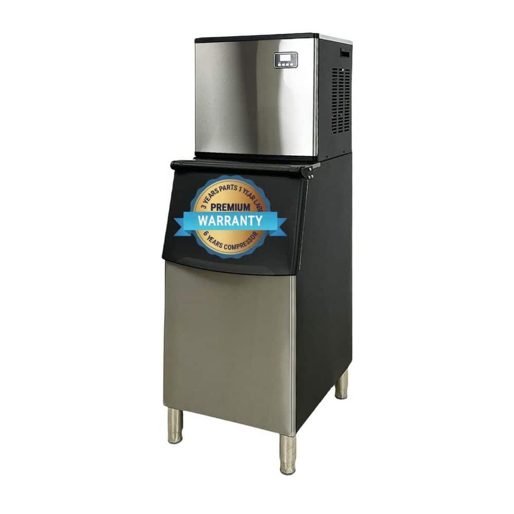 23 in. W 418 lbs. NSF Full Size Cube Freestanding Air Cooled Commercial Ice-Maker with Bin in Stainless Steel