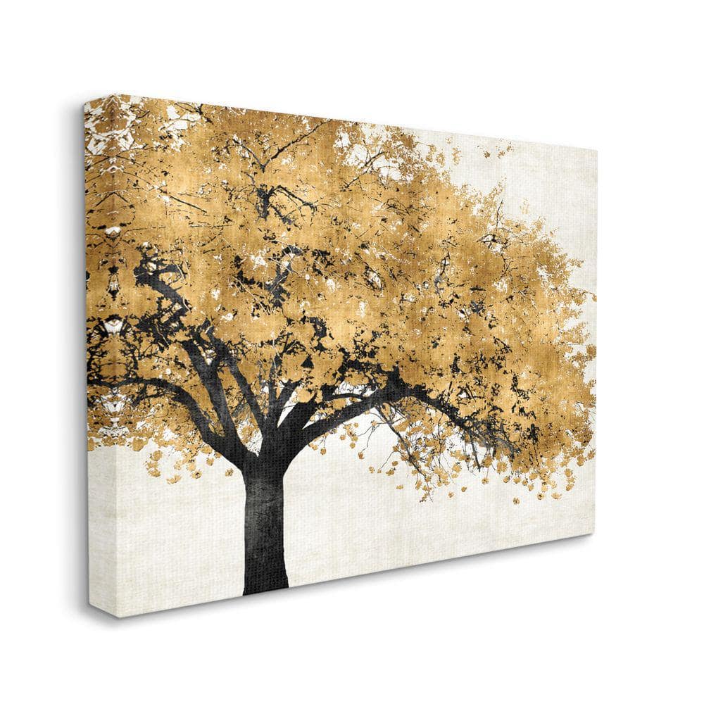Autumn Tree with Golden Leaves Canvas Wall Art, 24 x 30