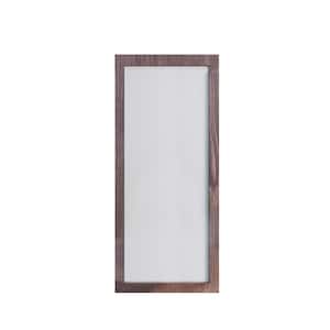 36 in. x 84 in. One Pane Frosted Glass Full Lite Dark Walnut Assembled Solid Natural Pine Wood Barn Door Slab with Frame
