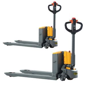 (2-pack) 3300 lbs. 3.2 in. Lowered Electric Pallet Jack 24-Volt/20AH Lithium Battery Electrical Walkie Truck