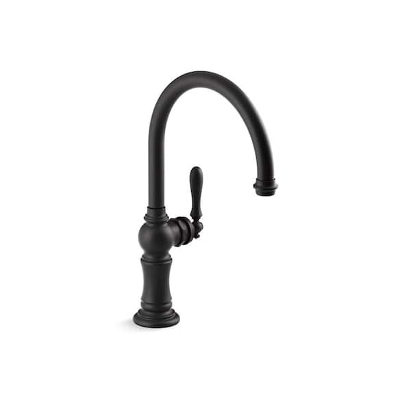 KOHLER Artifacts Single Handle Standard Kitchen Faucet in Matte Black