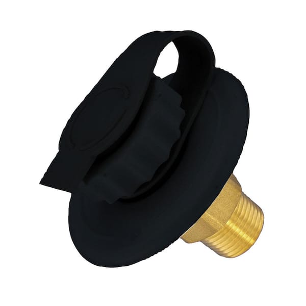 Valterra 3/4 in. Water Inlet Plug with Strap - Black (Carded)