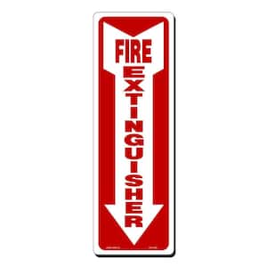 4 in. x 12 in. Fire Extinguisher with Arrow Down Sign Printed on More Durable, Thicker, Longer Lasting Styrene Plastic