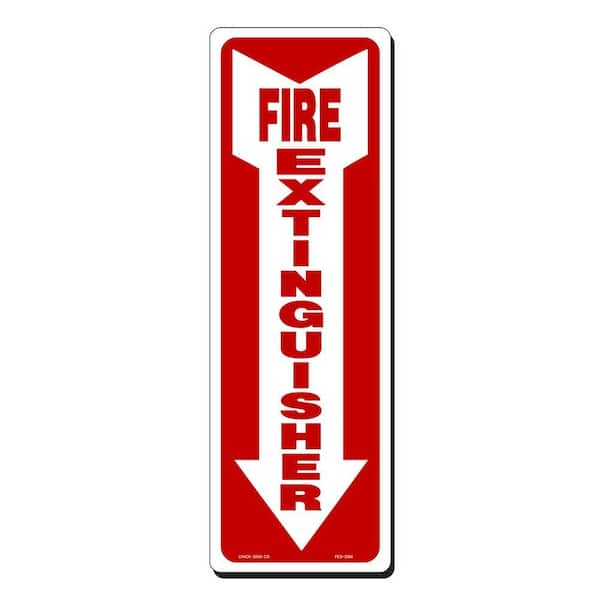 Lynch Sign 4 in. x 12 in. Fire Extinguisher with Arrow Down Sign Printed on More Durable, Thicker, Longer Lasting Styrene Plastic
