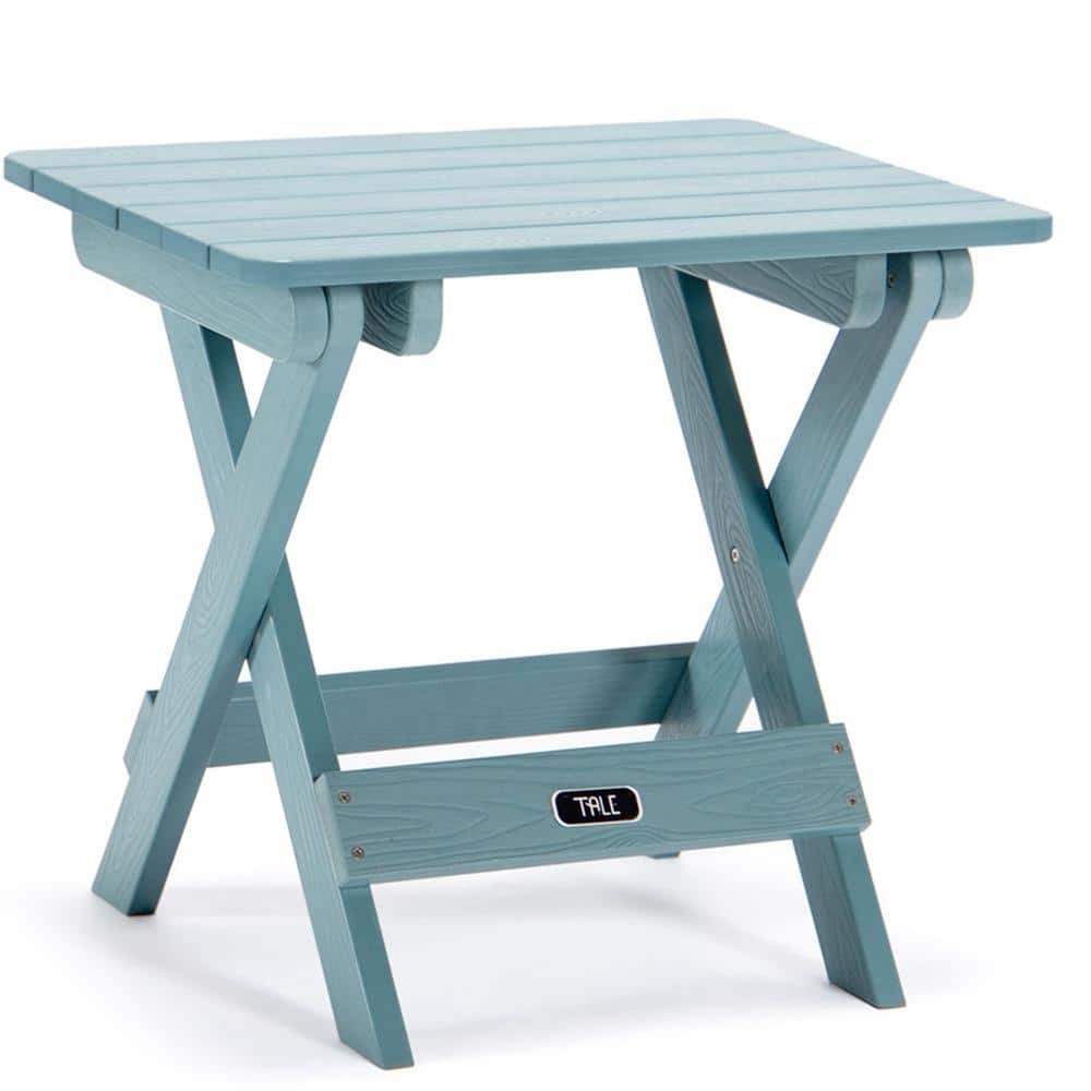 Blue Square Fade-Resistant Plastic Wood Portable Folding 18 in. Outdoor Sid