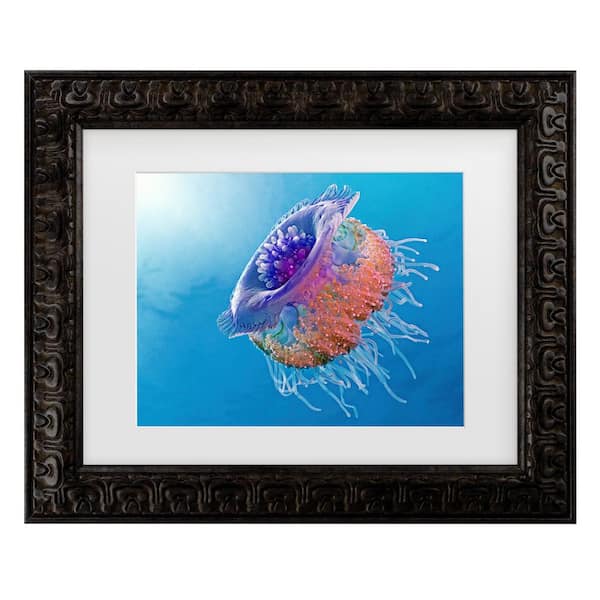 Trademark Fine Art Henry Jager Crown Jellyfish Matted Framed Photography Wall Art 14.5 in. x 17.5 in.