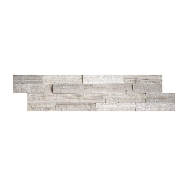 MSI Gray Oak Ledger Panel 6 in. x 24 in. Splitface Marble