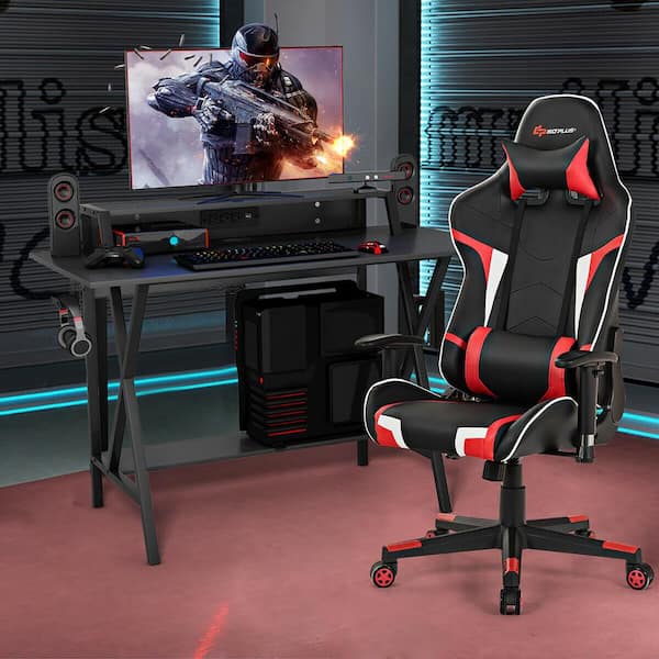 Ergonomic Gaming Chair And L-shaped Computer Corner Desk Combo Home ...