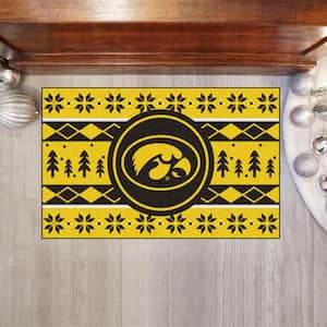 Iowa Hawkeyes Holiday Sweater Yellow 1.5 ft. x 2.5 ft. Starter Area Rug