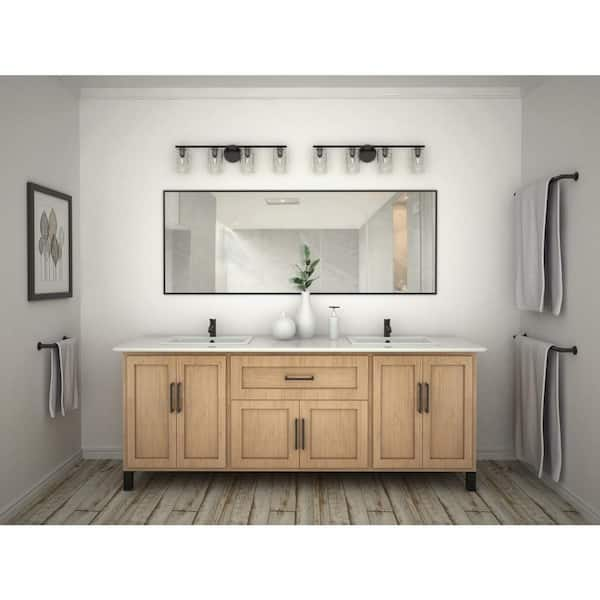 Two vanity lights over one deals mirror