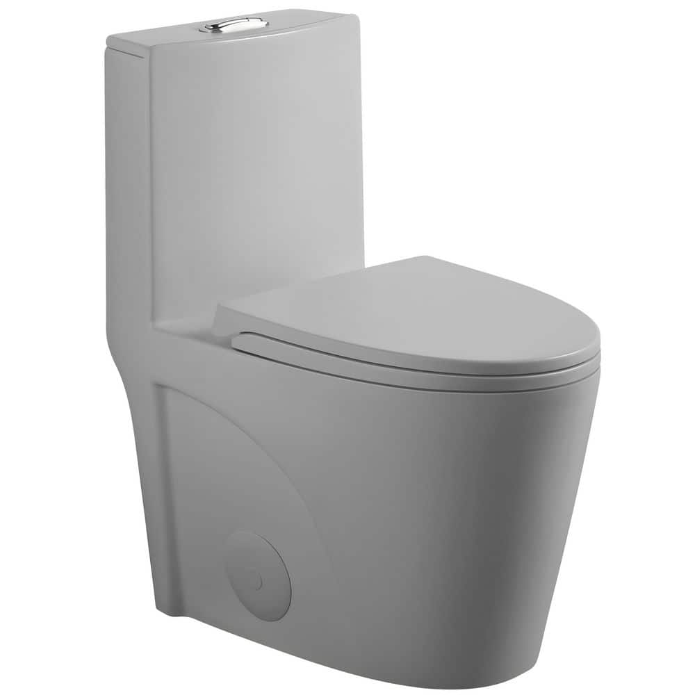 1-Piece 1.1/1.6 GPF Dual Flush Elongated Toilet in Light Gray Seat Included, Siphonic S-trap 12 in. price history on PriceWatchPro