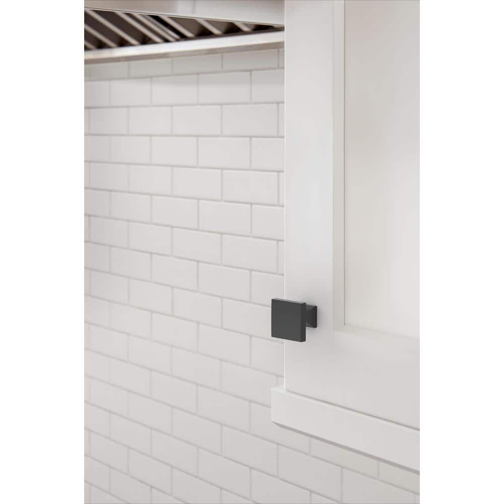 Matte Black Square Cabinet Knob with Mounting Hardware, 10-Pack