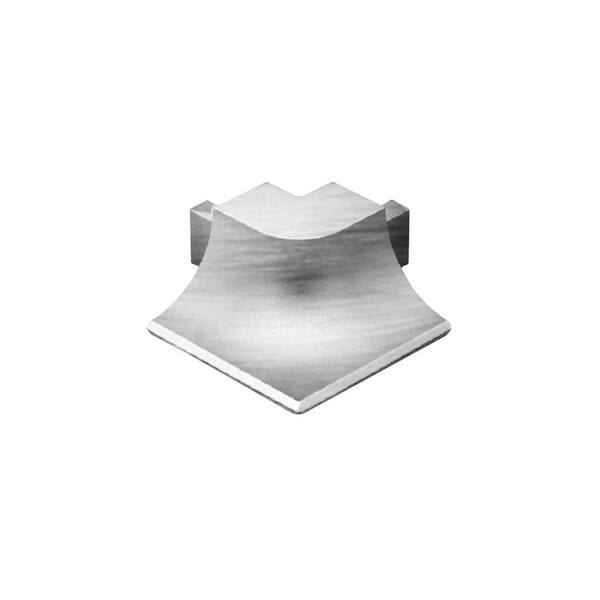 Schluter Dilex-AHKA Brushed Chrome Anodized Aluminum 9/16 in. x 1 in. Metal 90 Degree Outside Corner