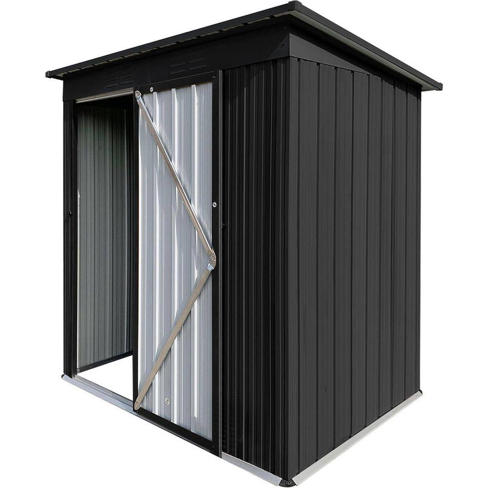 5 ft. W x 4 ft. D Black Outdoor Metal Storage Shed with Sloped Roof Utility Tool Shed Storage House (20 sq. ft.) price history on PriceWatchPro
