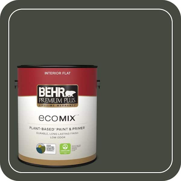 1 gal. #BXC-12 Deep Forest Flat EcoMix Plant-Based Interior Paint & Primer