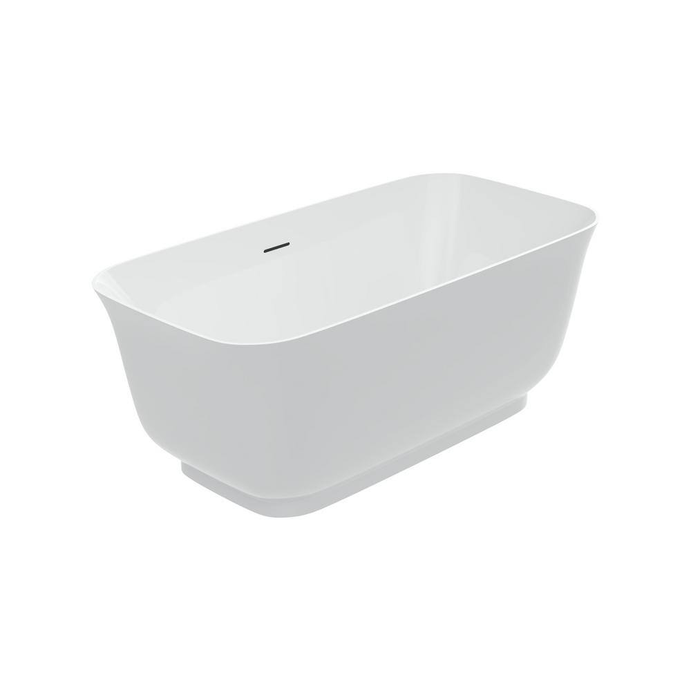 Mina 59.1'' White Acrylic Freestanding Soaking Bathtub