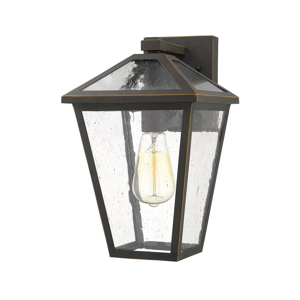 Talbot Oil Rubbed Bronze Outdoor Hardwired Lantern Wall Sconce with No Bulb