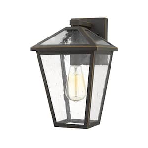 Talbot Oil Rubbed Bronze Outdoor Hardwired Lantern Wall Sconce with No Bulbs Included