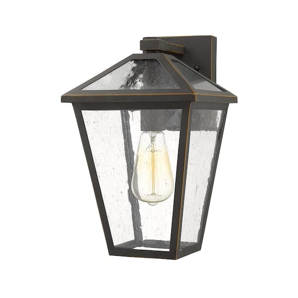 Unbranded Talbot Oil Rubbed Bronze Outdoor Hardwired Lantern Wall Sconce with No Bulbs Included