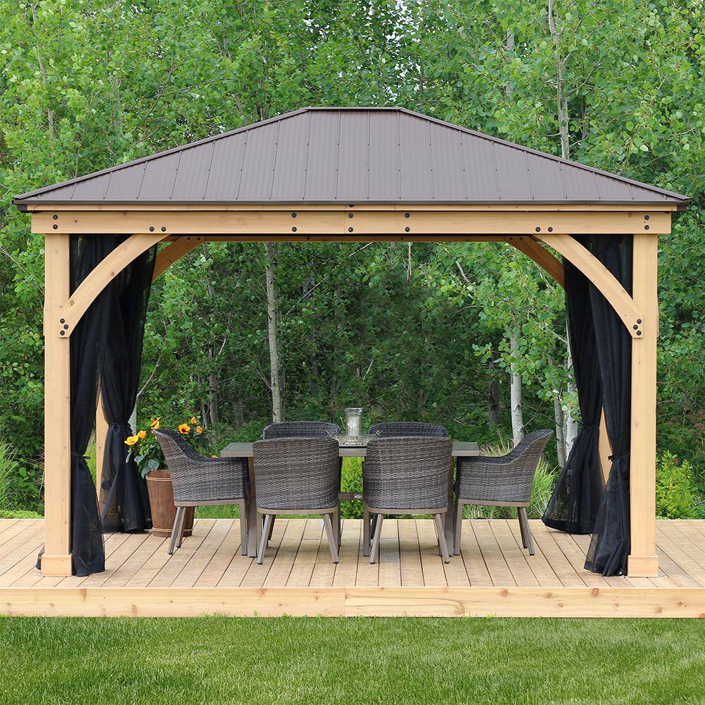 Yardistry Meridian 12 ft. x 14 ft. Premium Cedar Shade Gazebo with