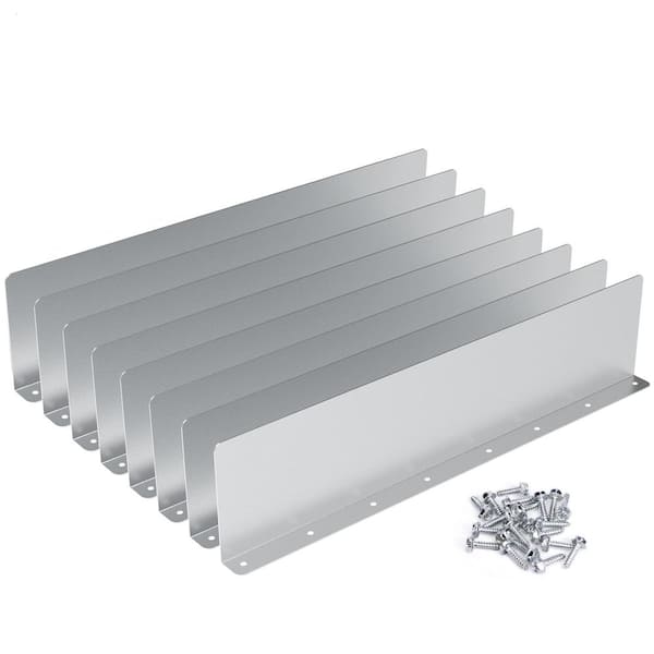 Angel Sar 8-Pieces 15.7 in. x 3.54 in. x 0.78" Aluminum Gutter Valley Splash Guard, Rain Drip Gutter Guard for House Shingle Roof