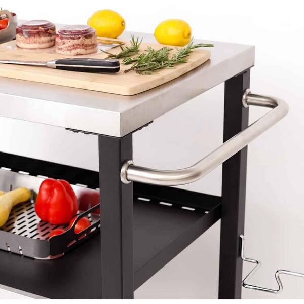 thumbnail image 2 of GDLF Outdoor Storage Cabinet Solid Wood Prep Grill Table With Stainless Steel Top Waterproof 2 of 11