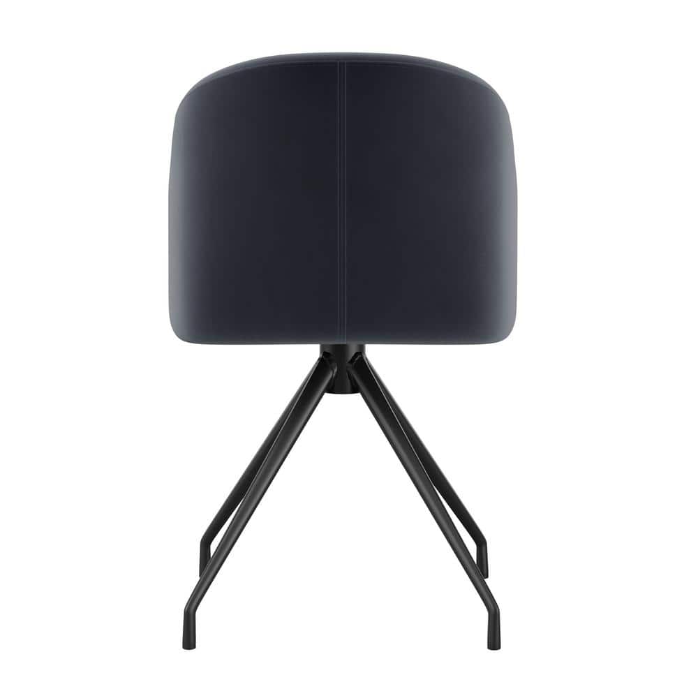 Gray Velvet and Oil Rubbed Bronze Swivel Office Chair