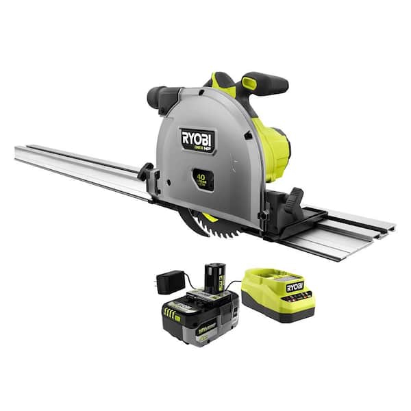 RYOBI - ONE+ HP 18V Brushless Cordless 6-1/2 in. Track Saw Kit with 4.0 Ah HIGH PERFORMANCE Battery and Charger