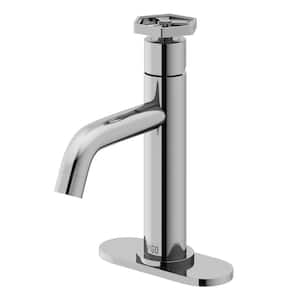 Ruxton Pinnacle Single Handle Single-Hole Bathroom Faucet Set with Deck Plate in Chrome