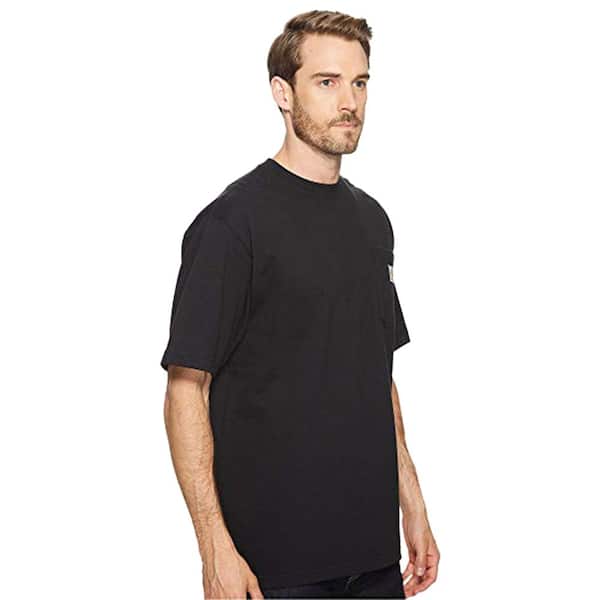 Carhartt Men's Regular Large Black Cotton Short-Sleeve T-Shirt K87-BLK -  The Home Depot