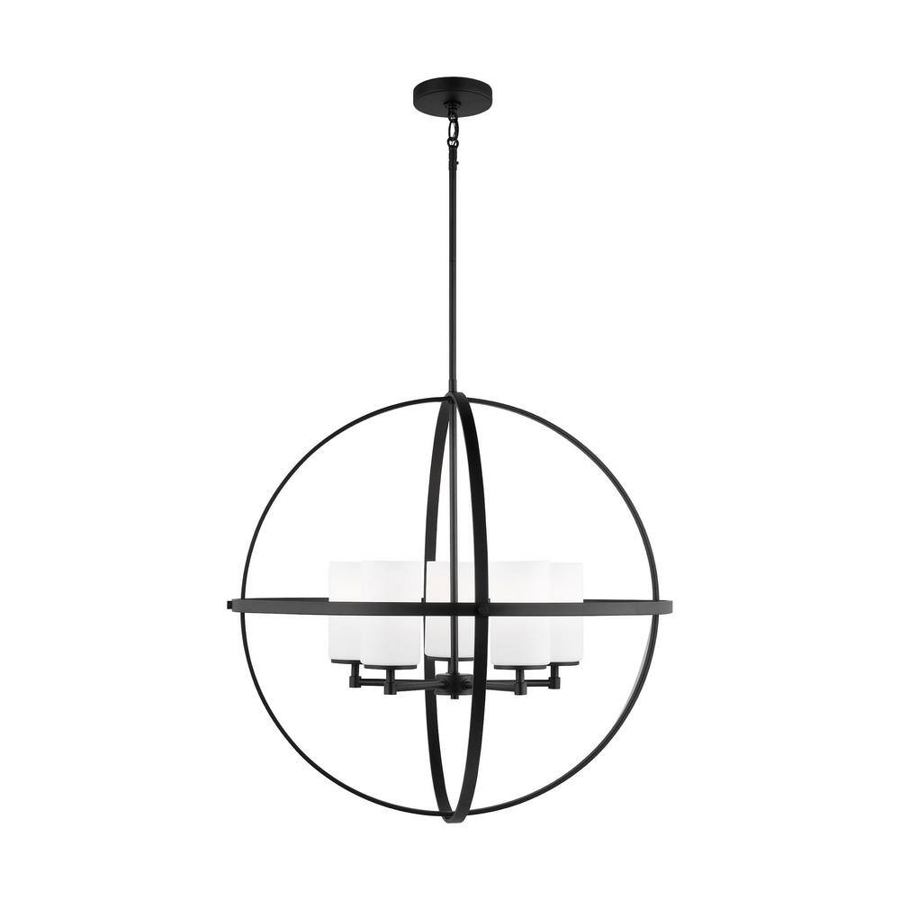 Alturas 5-Light Midnight Black Modern Hanging Globe Chandelier with LED Bulbs price history on PriceWatchPro