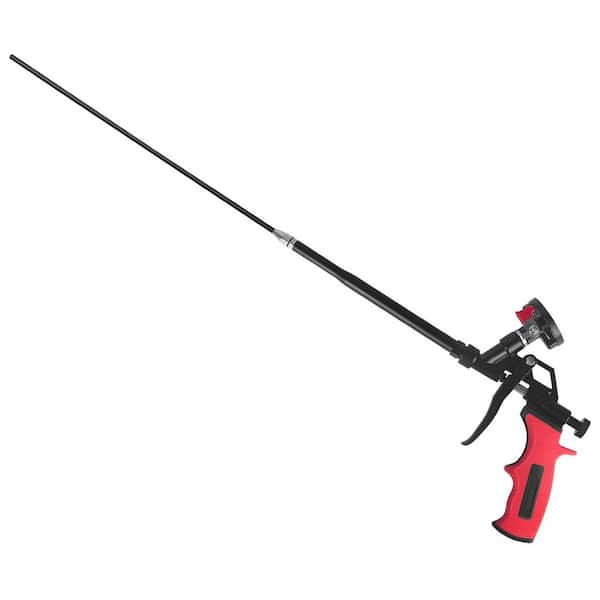 Extended Spray Foam Dispensing Gun 25 in. PTFE Coated Professional Expanding Extension Red