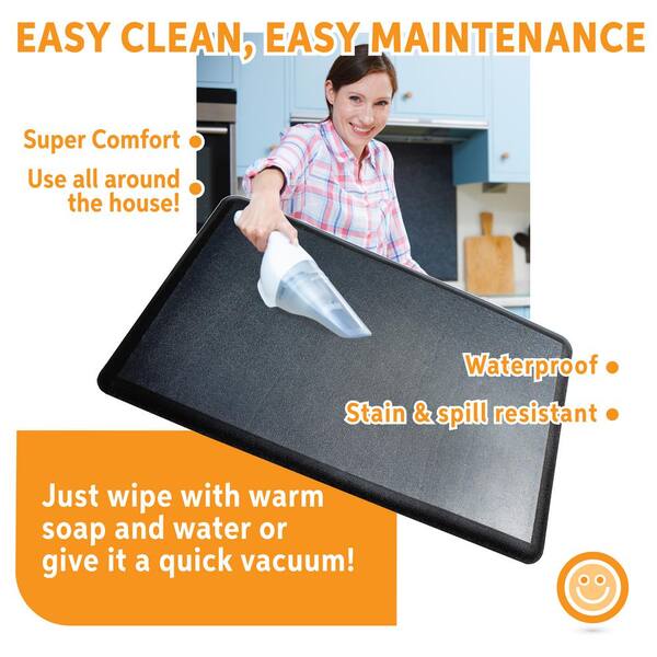 Floortex Doortex Black Foam PVC Anti-Fatigue Mat-20 in. x 32 in