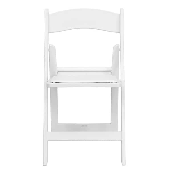 Flash Furniture HERCULES Series - Silla plegable de resina blanca con capacidad de 800 libras con asiento de listones