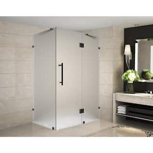Avalux 37 in. x 38 in. x 72 in. Completely Frameless Shower Enclosure with Frosted Glass in Oil Rubbed Bronze