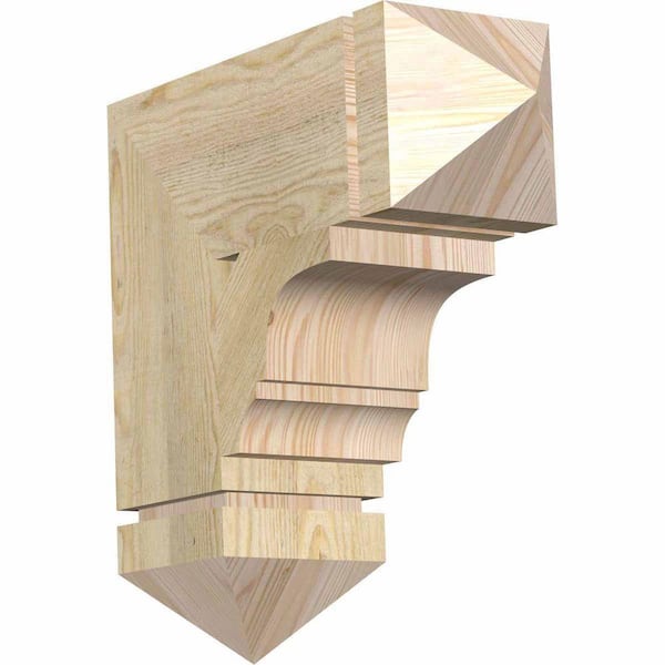 Ekena Millwork 6 in. x 18 in. x 18 in. Douglas Fir Balboa Arts and Crafts Rough Sawn Bracket