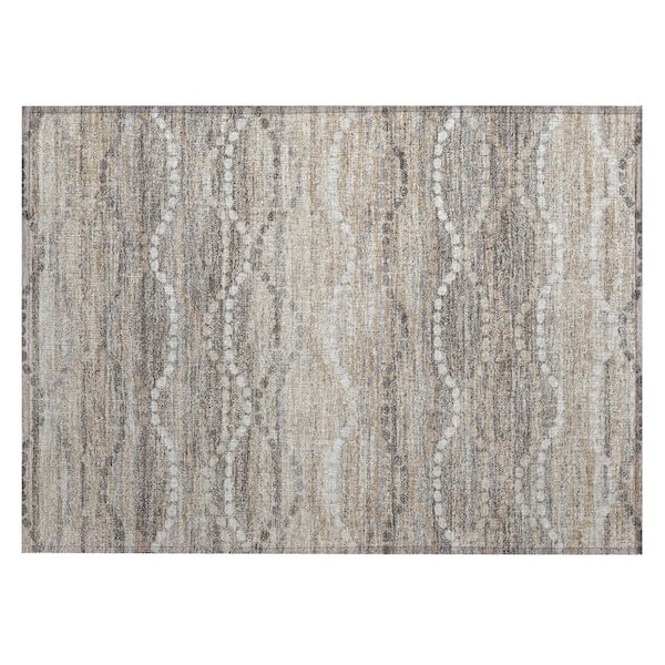 Chantille Machine Washable Indoor/Outdoor Abstract ACN2030 Beige 1 ft. 8 in. x 2 ft. 6 in. Accent Rug