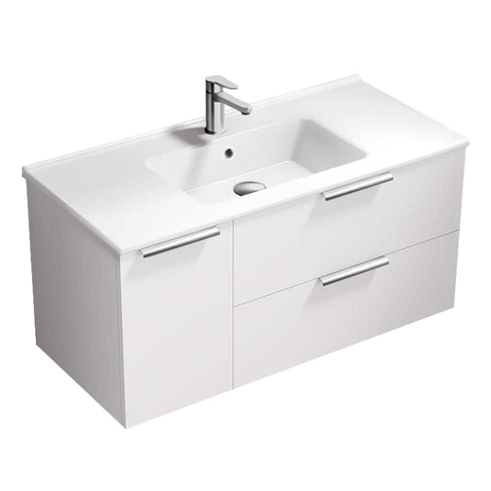 Bodrum 39.4 in. Modern Freestanding Bath vanity in Glossy White with White Ceramic Top price history on PriceWatchPro