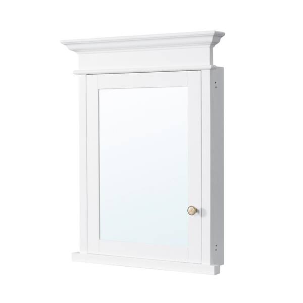 26 in. W x 32 in. H Rectangular Recessed Mount Solid Wood Medicine Cabinet with Mirror